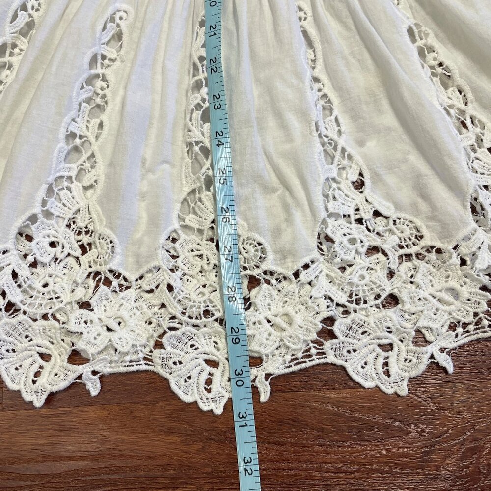Boston Proper Top Tunic Medium White Lace Bell Sleeves Cottagecore Feminine - Picture 11 of 16